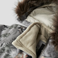 Name It MINI – SNOW10 Lasten talvihaalari - Ultimate Grey WOODLAND