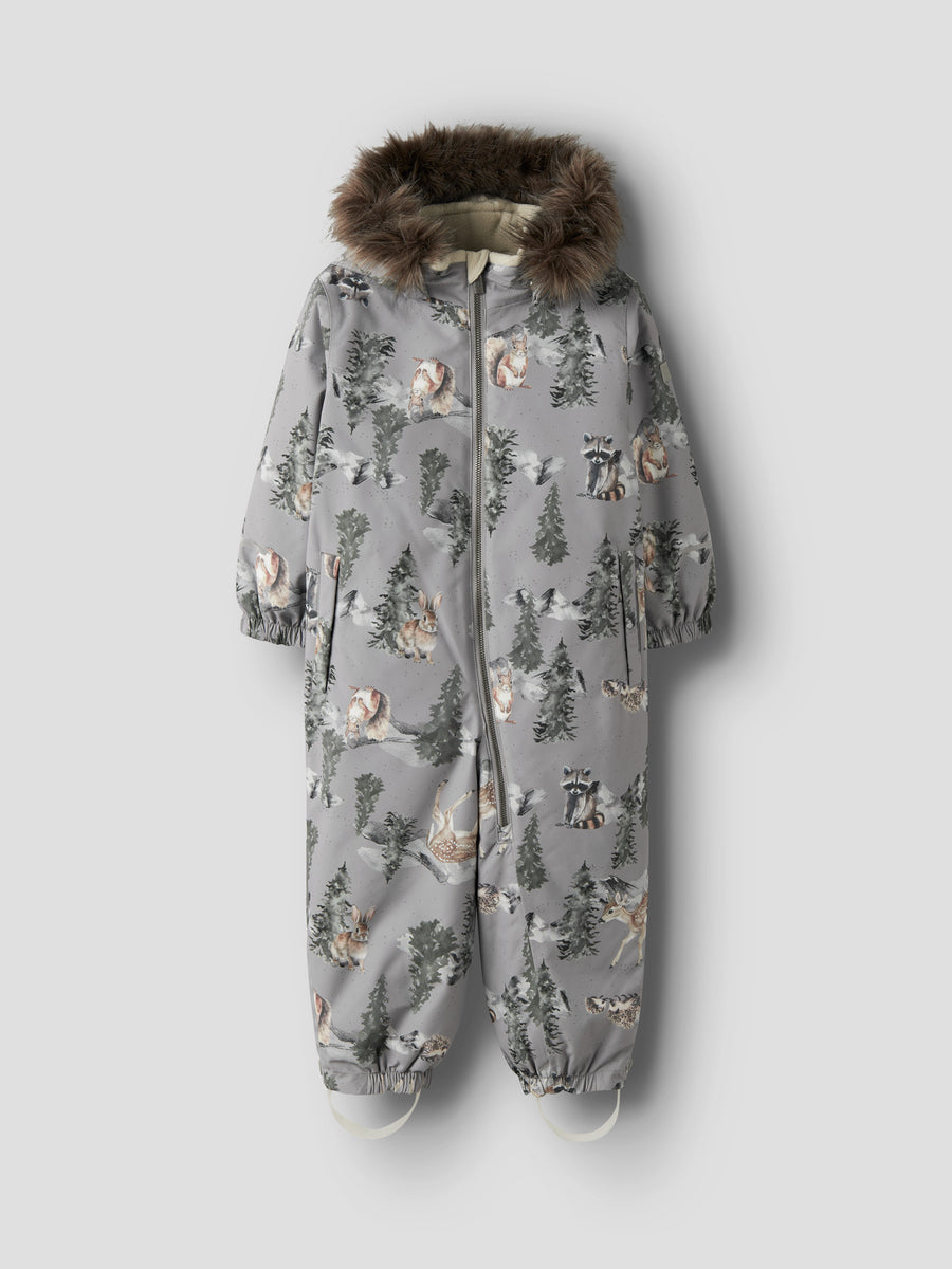 Name It MINI – SNOW10 Lasten talvihaalari - Ultimate Grey WOODLAND
