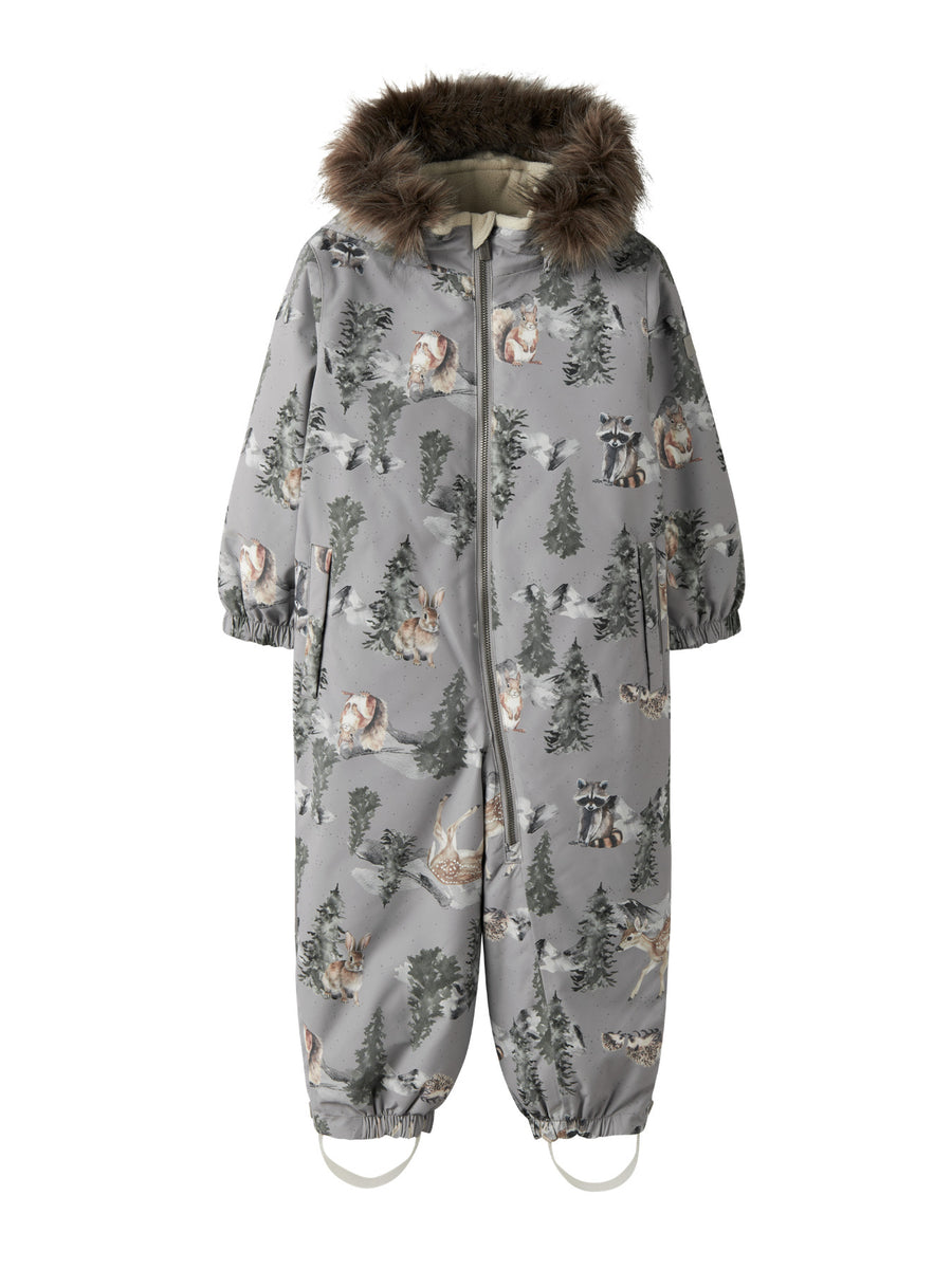 Name It MINI – SNOW10 Lasten talvihaalari - Ultimate Grey WOODLAND