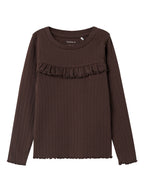 Name It – Lalla frillapaita - Seal Brown
