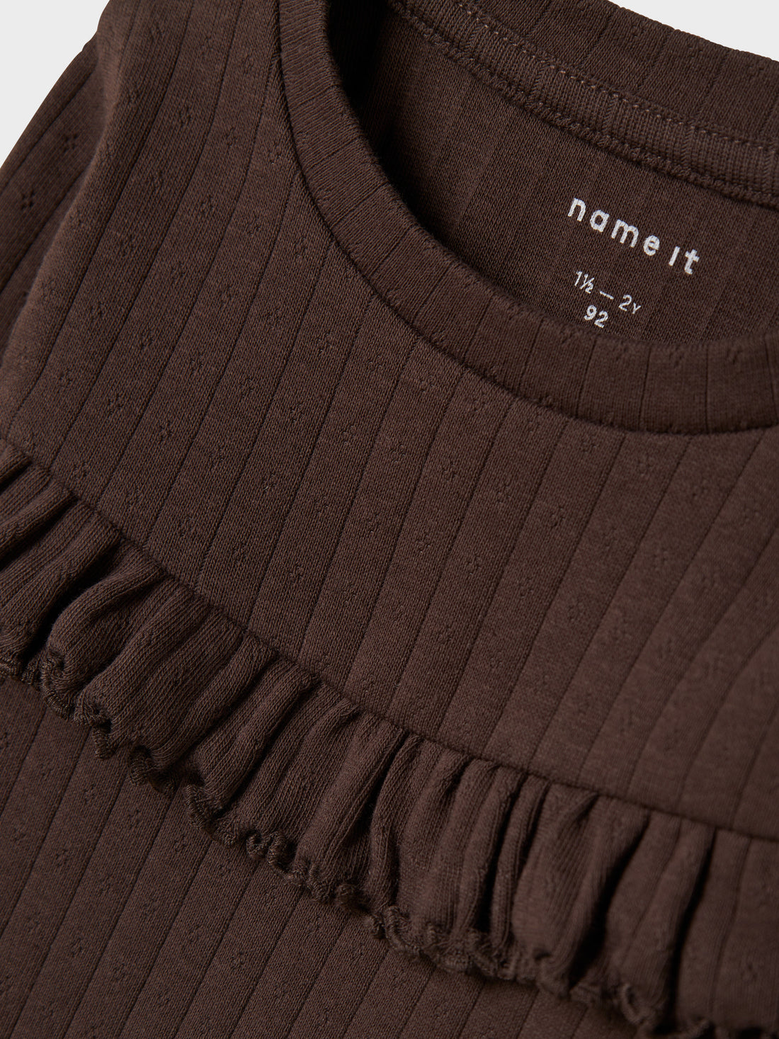 Name It – Lalla frillapaita - Seal Brown