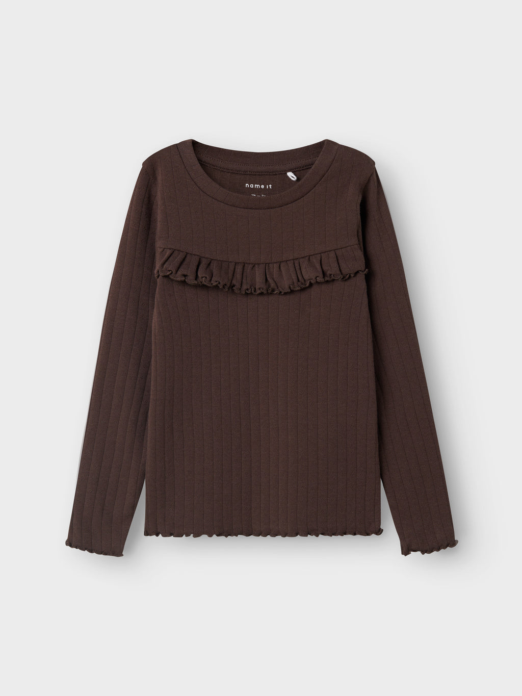 Name It – Lalla frillapaita - Seal Brown