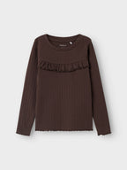 Name It – Lalla frillapaita - Seal Brown