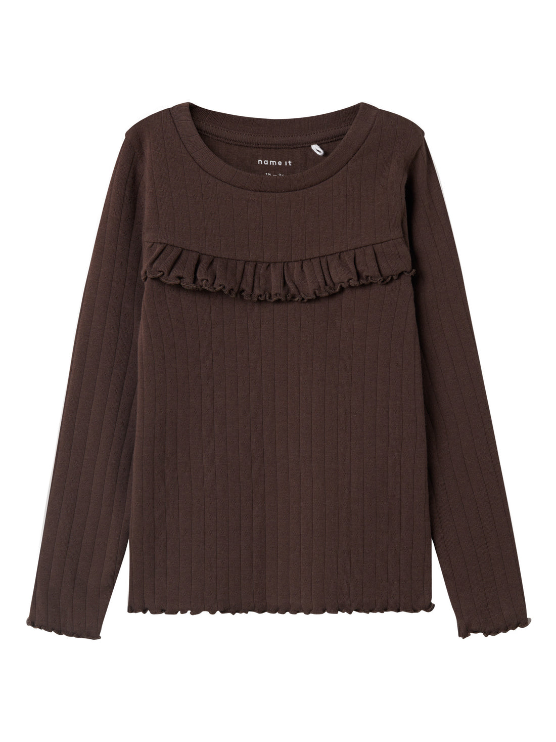 Name It – Lalla frillapaita - Seal Brown