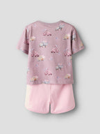 Name It- t-paita&shortsit setti - Elderberry W Cameo Pink shorts