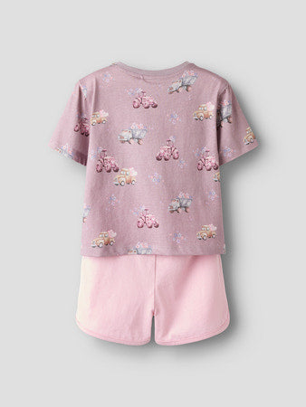 Name It- t-paita&shortsit setti - Elderberry W Cameo Pink shorts