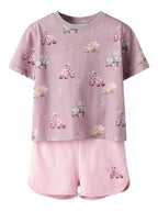 Name It- t-paita&shortsit setti - Elderberry W Cameo Pink shorts