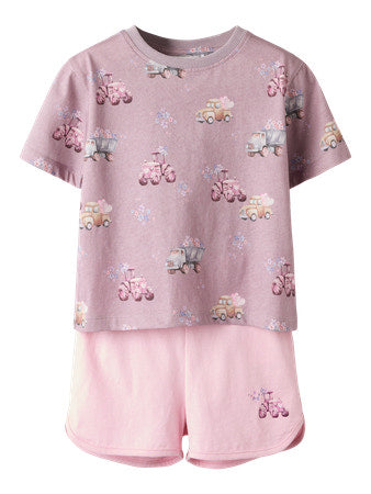 Name It- t-paita&shortsit setti - Elderberry W Cameo Pink shorts