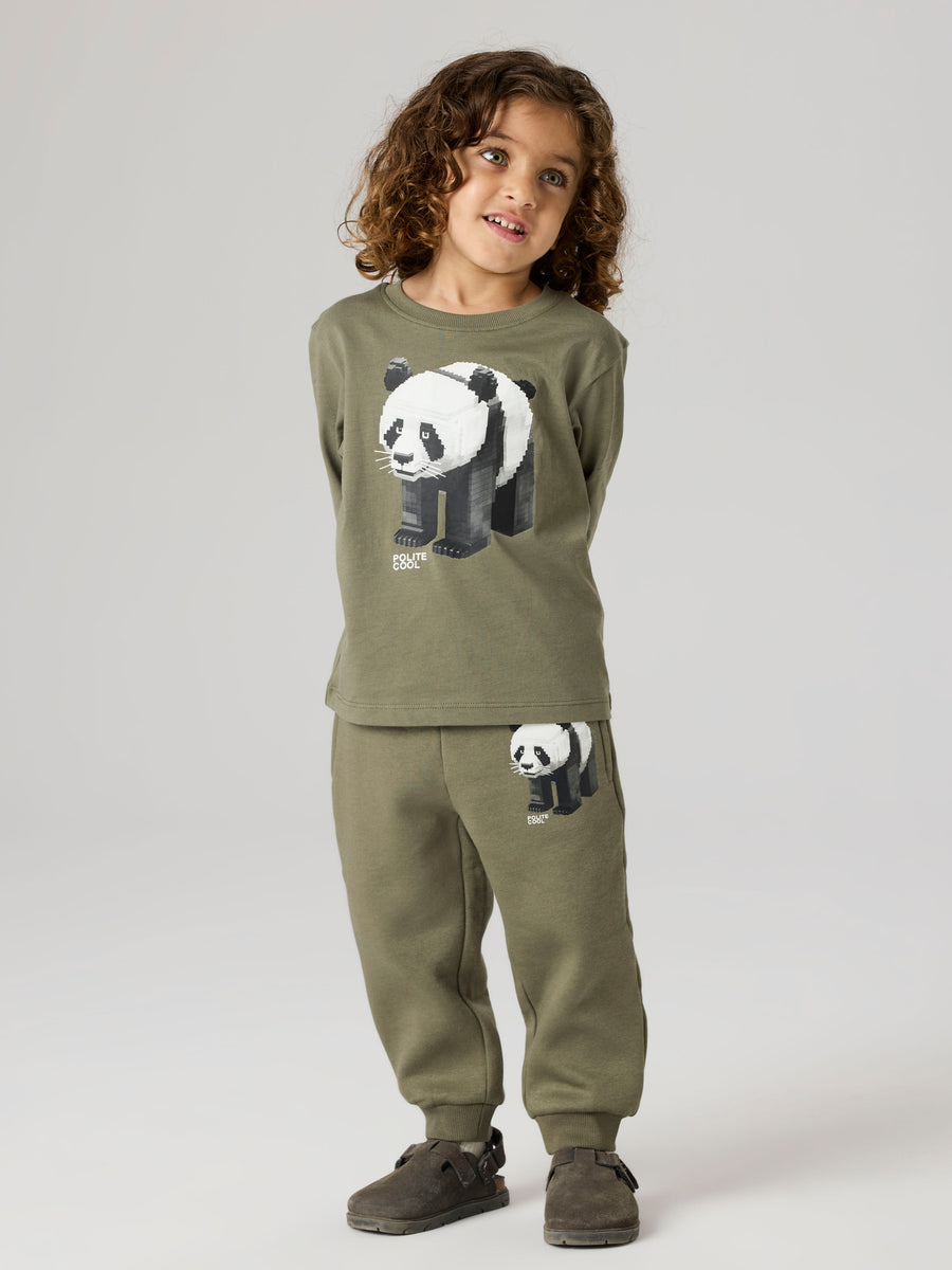 Name It - Luomupuuvillaiset collegehousut - panda