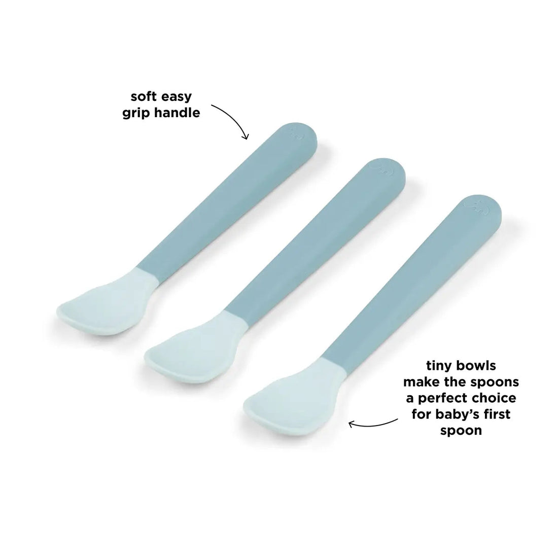 Ensilusikat Done By Deer Foodie 3-pack Easy-Grip baby spoon, Blue