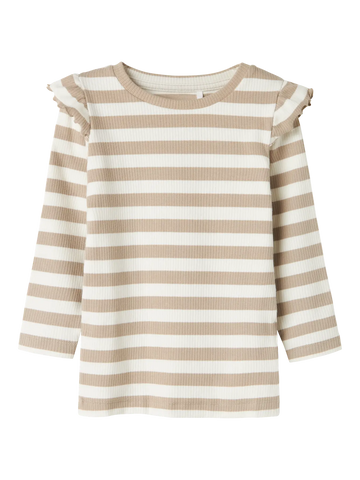 Name It Taia -  pitkähihainen ribbipaita,beige