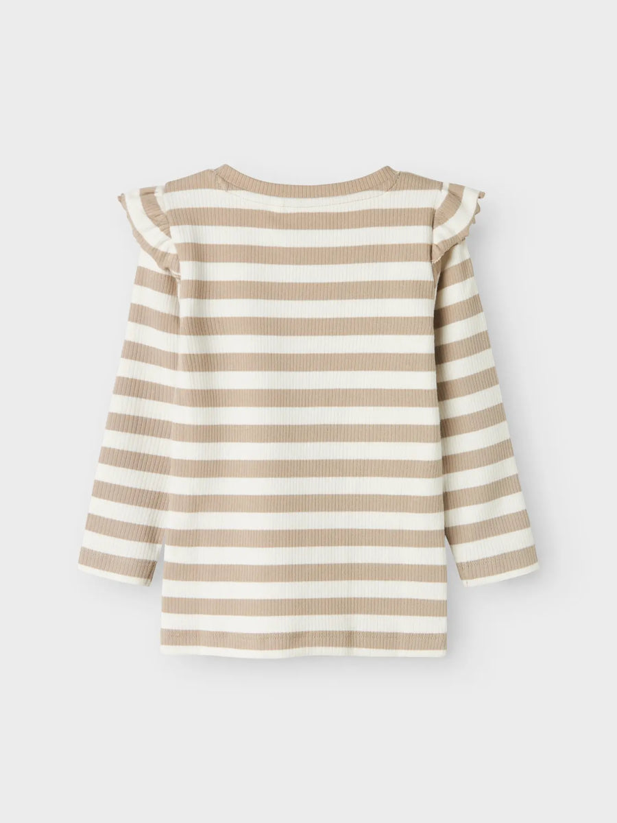 Name It Taia -  pitkähihainen ribbipaita,beige