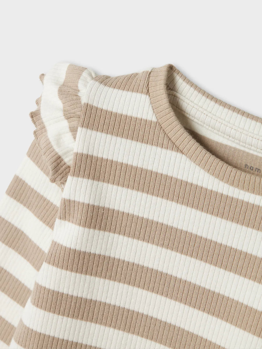 Name It Taia -  pitkähihainen ribbipaita,beige