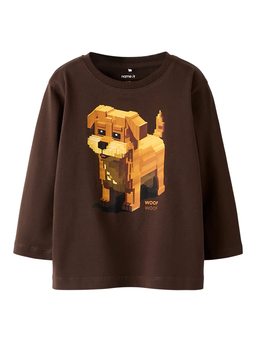 Name It - pitkähihainen paita,ruskea