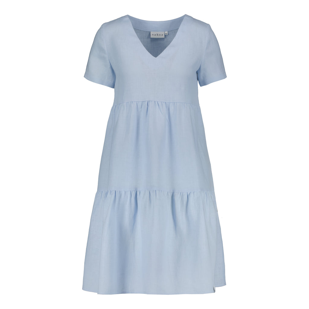 Nakoa- Pellava Kerrosmekko,Sky Blue