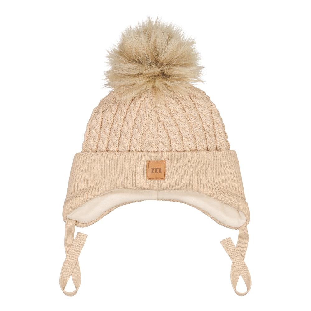 Metsola - MERINO FUR POM CABLE BEANIE | NOT SO MUDDY BOOTS