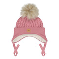 Metsola - MERINO FUR POM CABLE BABY BEANIE | ROSY