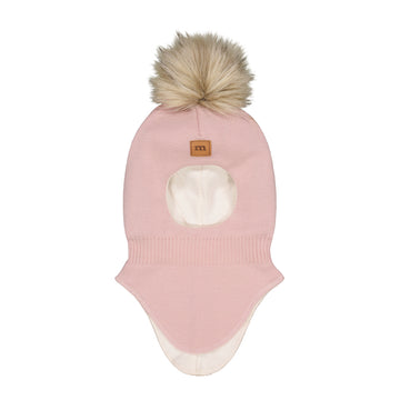 Metsola – Merino Fur Pom Pom Helmet | HEARTY PINK