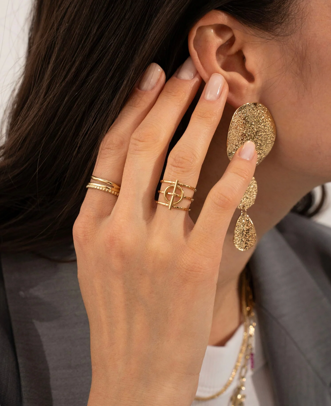 Wavy – kaksirivinen kirurginterässormus