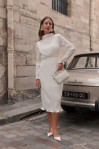 LUCCE Pleated Dress - Ivory