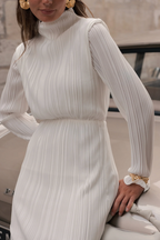 LUCCE Pleated Dress - Ivory