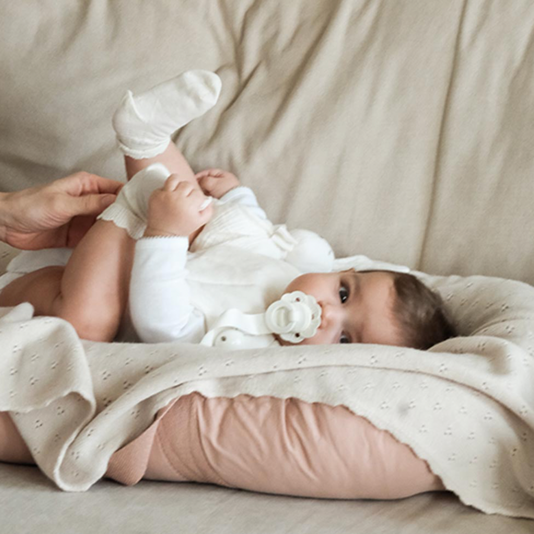 Elodie Details Pointelle vauvaviltti –  Creamy White