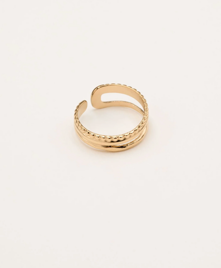 Wavy – kaksirivinen kirurginterässormus