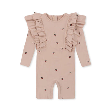 Konges Sjold - manuca frill onesie uimahaalari - cherry blush - Luna Living