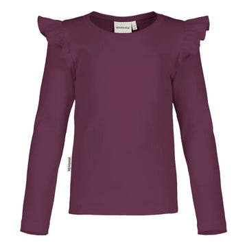 Metsola - rib frilla shirt | BERRY