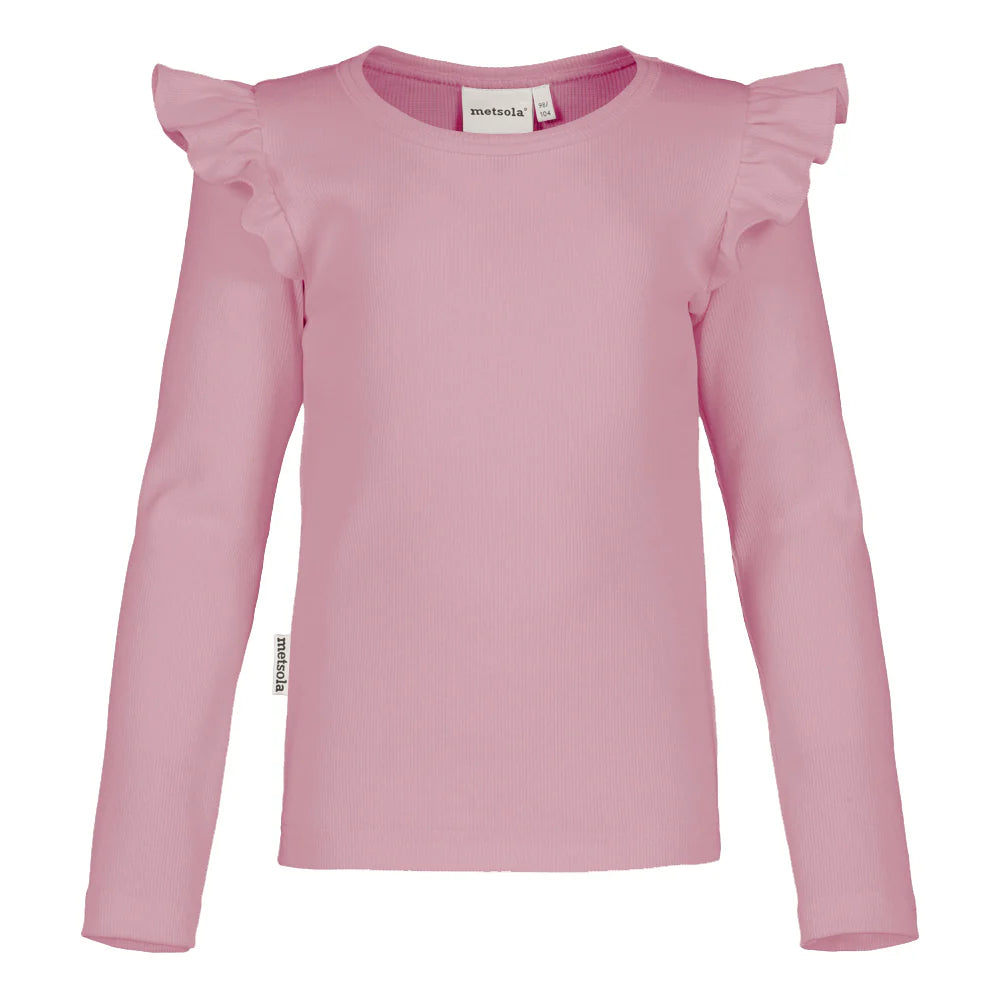 Metsola - rib frilla shirt | rosy