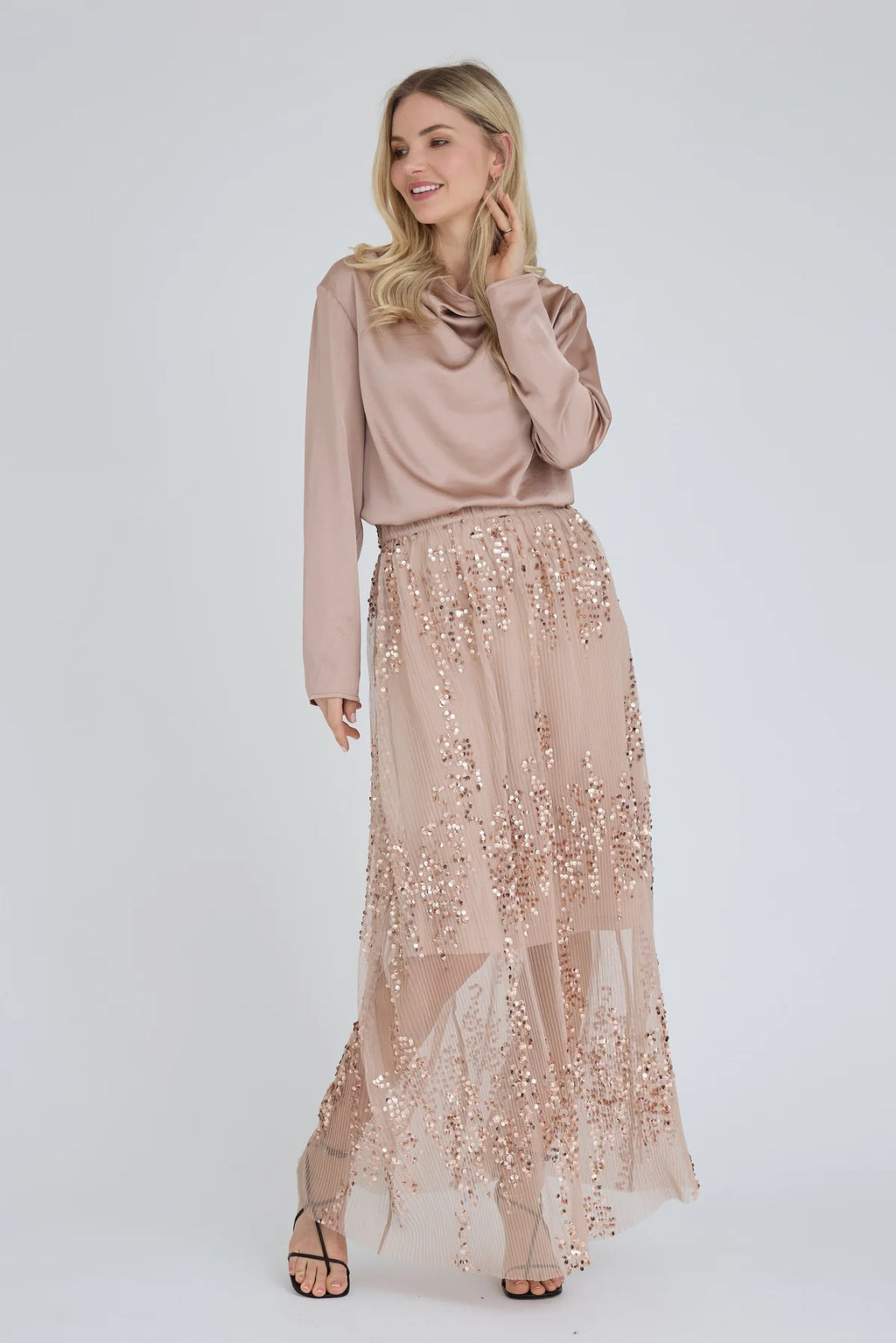 A-View Sinda Drape Blouse – Champagne