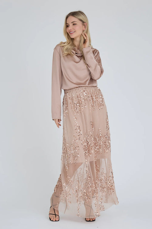 A-View Sinda Drape Blouse – Champagne