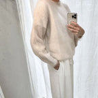 Swanie - Lux mohair neulepusero white
