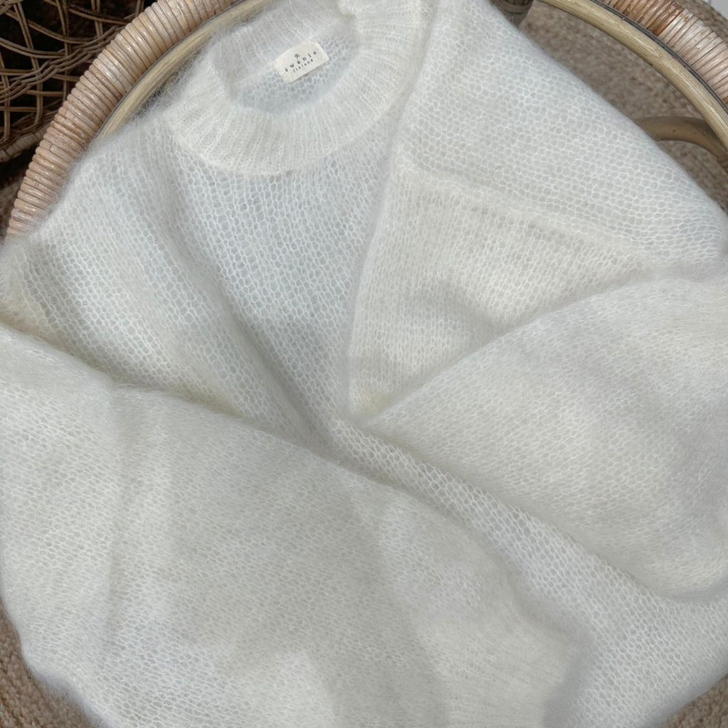 Swanie - Lux mohair neulepusero white