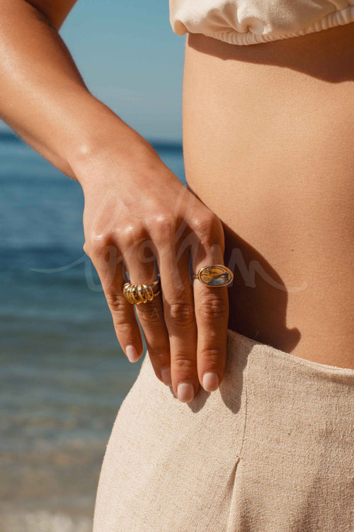 Bohm - Alba –kirurginterässormus zirkonikoristein