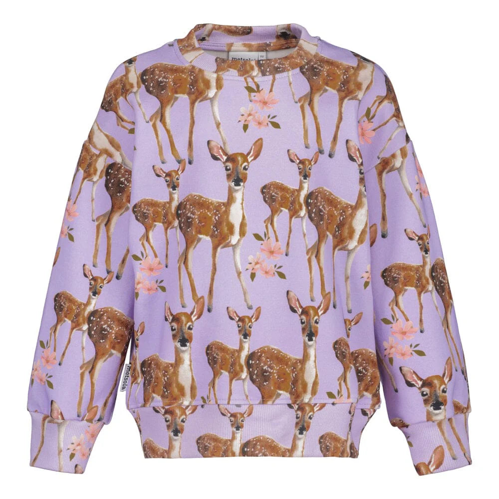 Metsola - cute bambi oversize -collegepaita | icy lilac