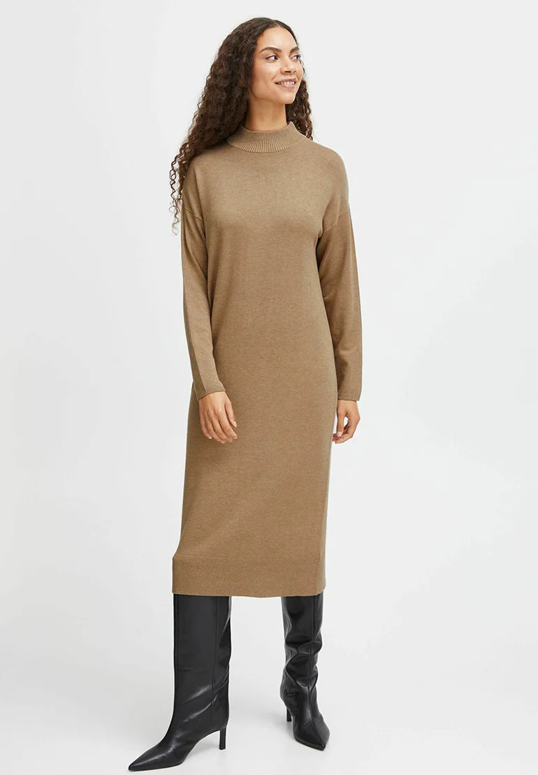 b.young BYMMMORLA TURTLENECK DRESS - Neulemekko - sepia tint melange