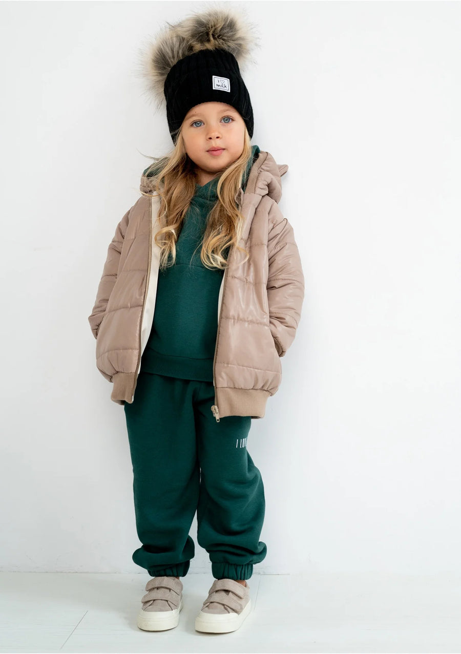 I Love Milk – Lasten talvipipo tupsuilla - musta