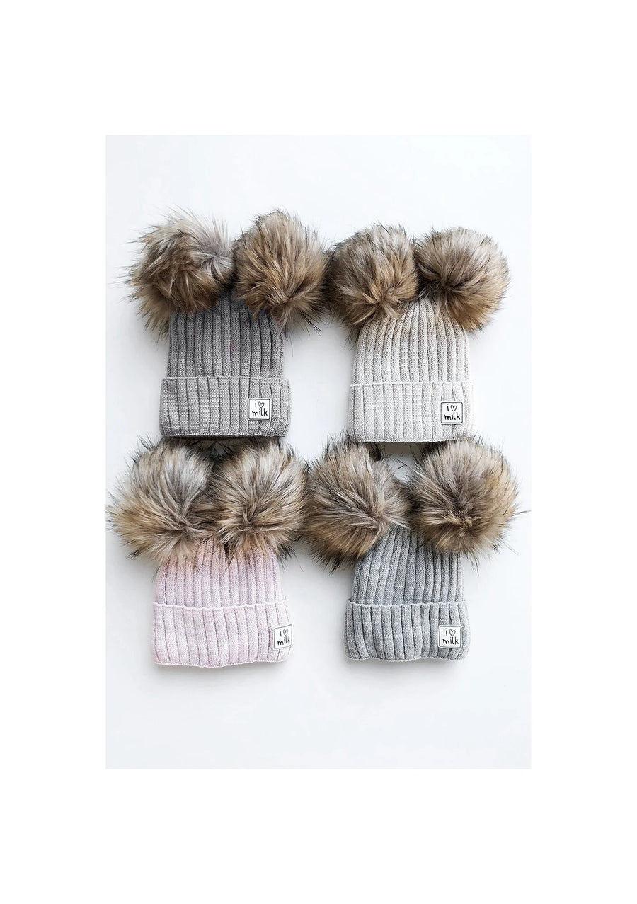 I Love Milk – Lasten talvipipo tupsuilla - vaal.punainen