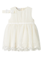 Name It Baby - valkoinen juhlamekko&hiuspanta