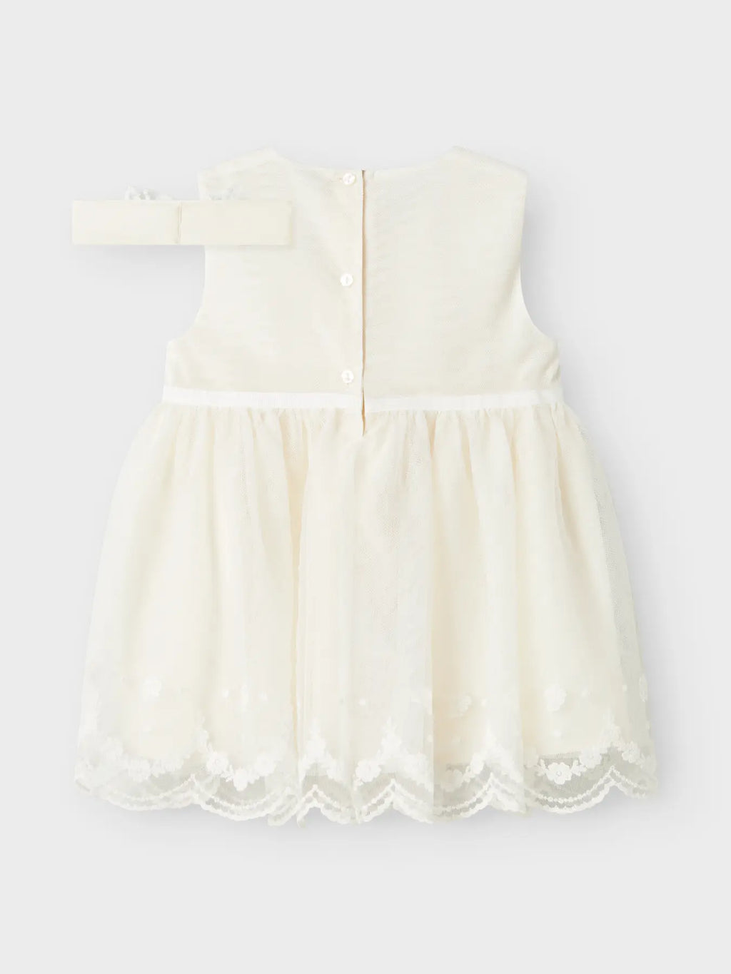 Name It Baby - valkoinen juhlamekko&hiuspanta