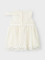 Name It Baby - valkoinen juhlamekko&hiuspanta
