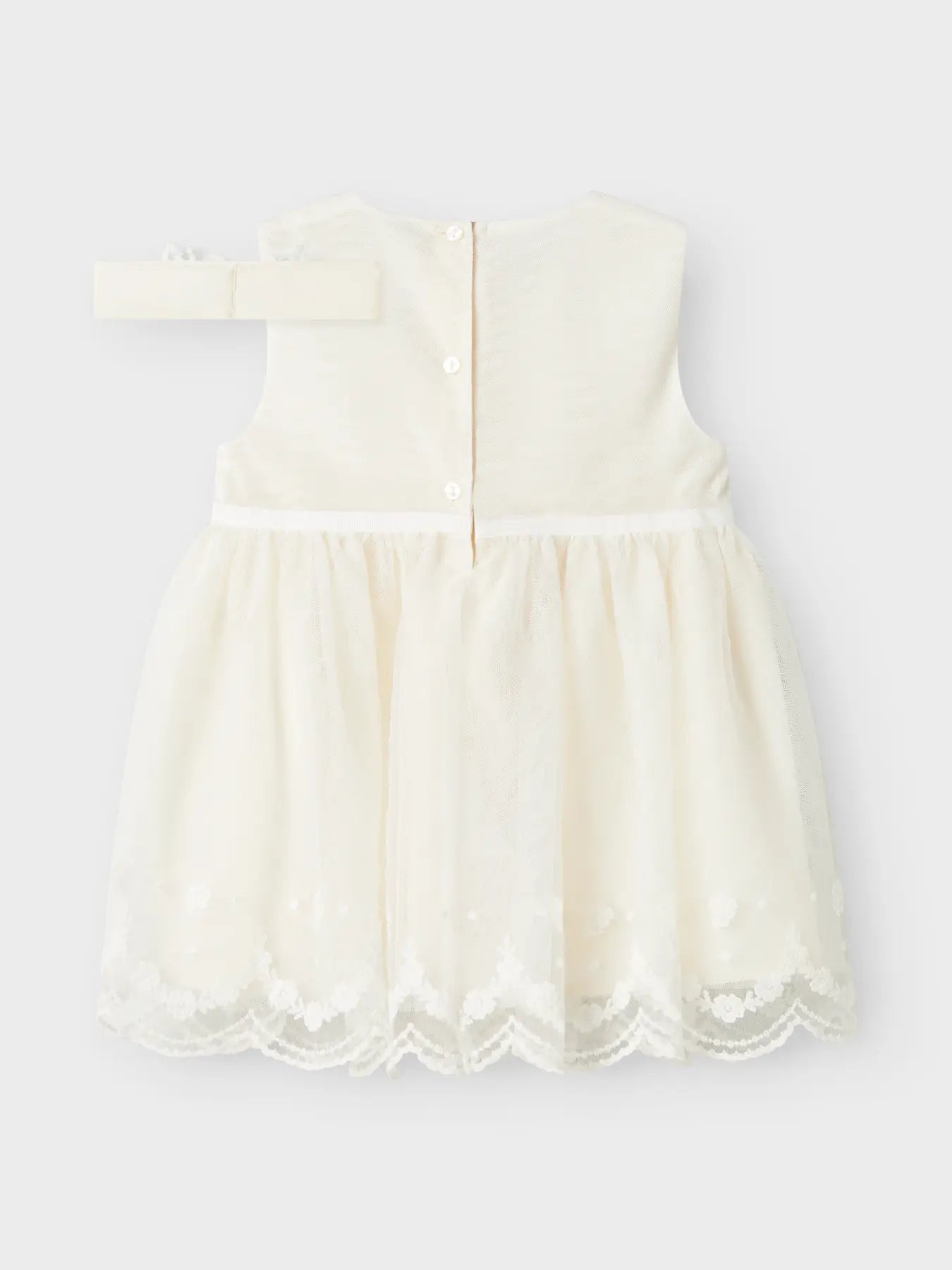 Name It Baby - valkoinen juhlamekko&hiuspanta