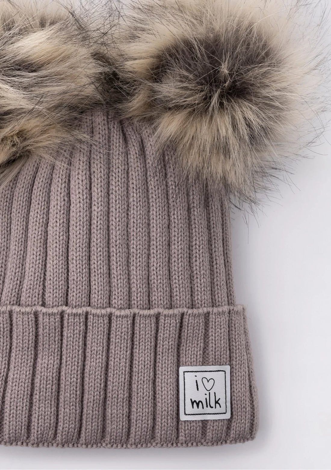 I Love Milk – Lasten talvipipo tupsuilla - brown