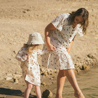 Kaiko - Kid's Wind Button Dress, Sand - Luna Living