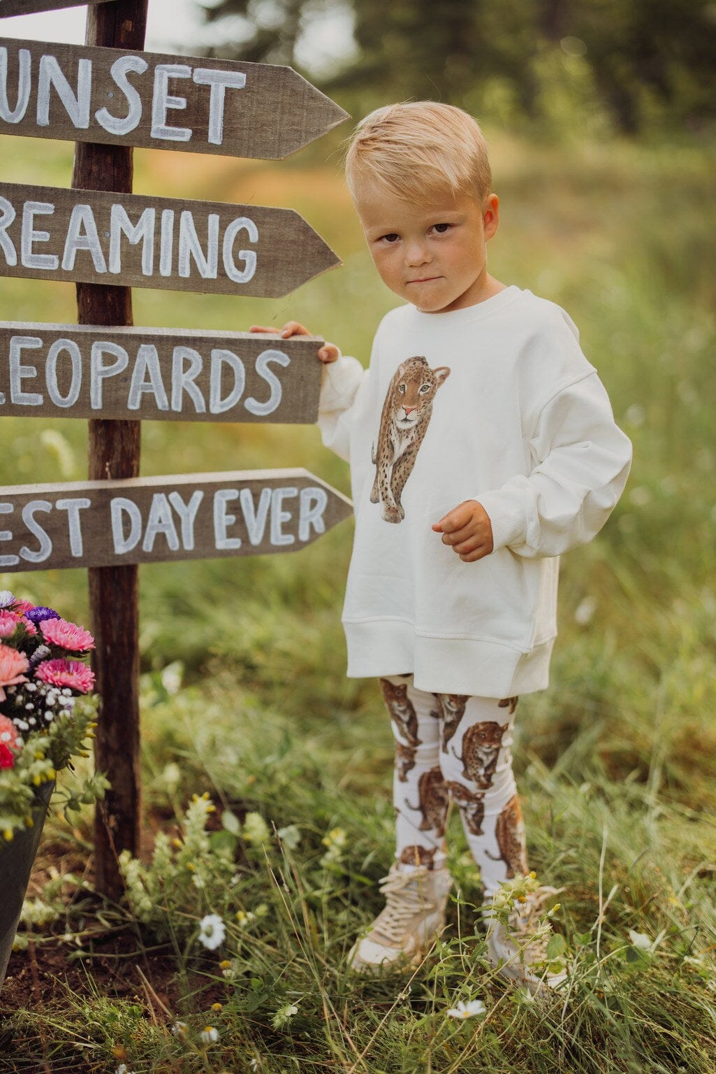 Metsola - Leopard -Leggingsit,Milky