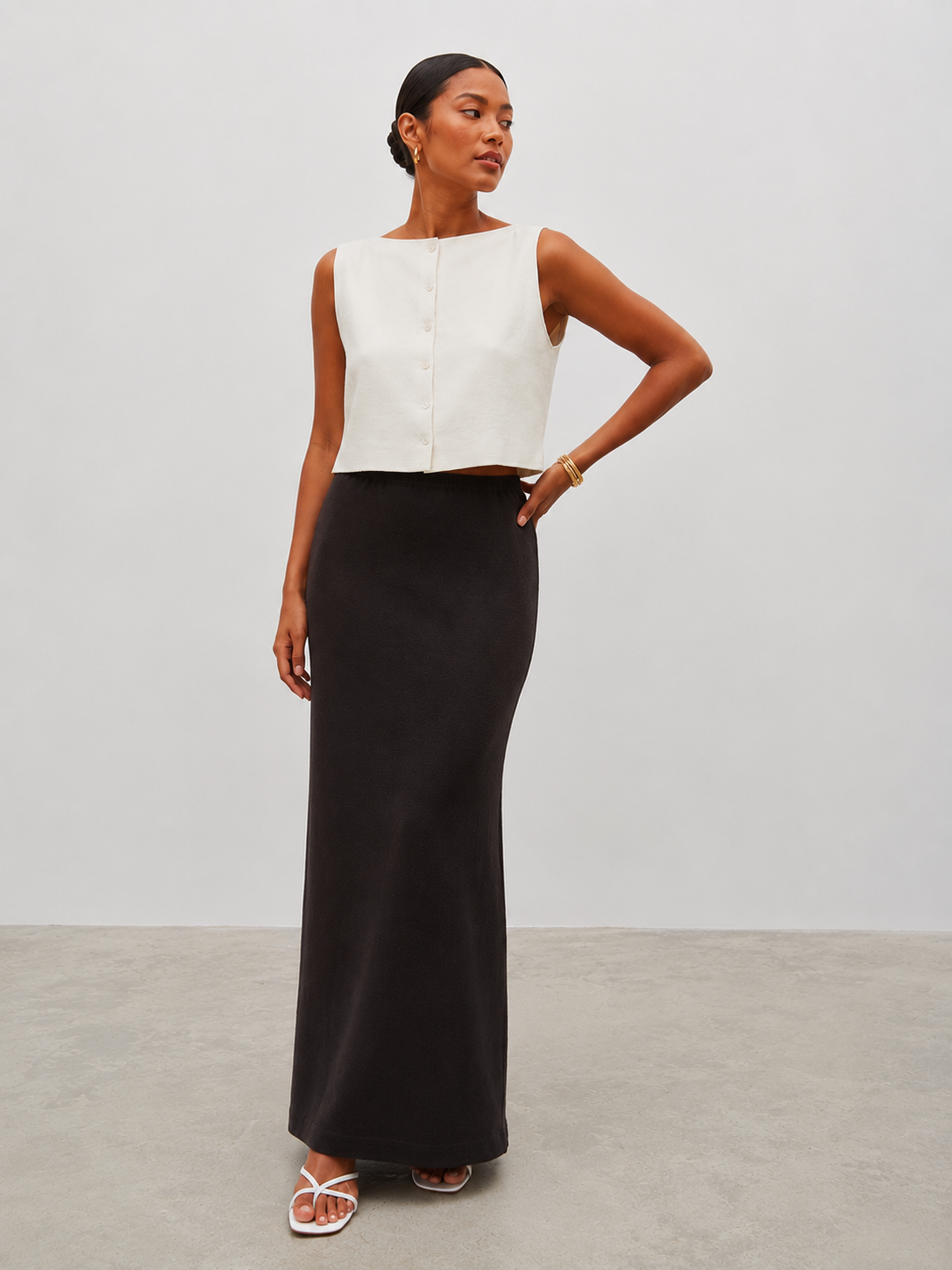 LUCCE - Long Knit Skirt – Chocolate