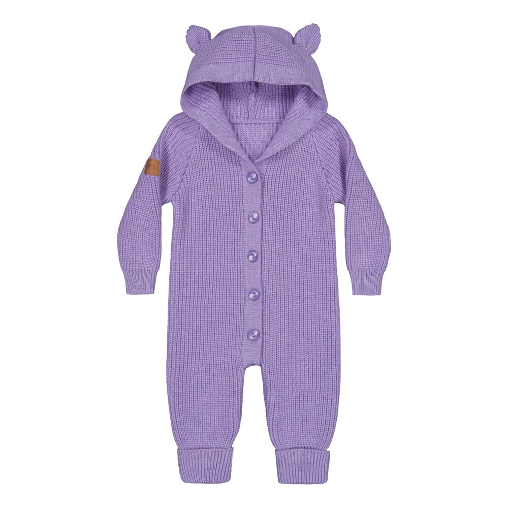 Metsola - bear knit -merinovillahaalari vauvalle | icy lilac