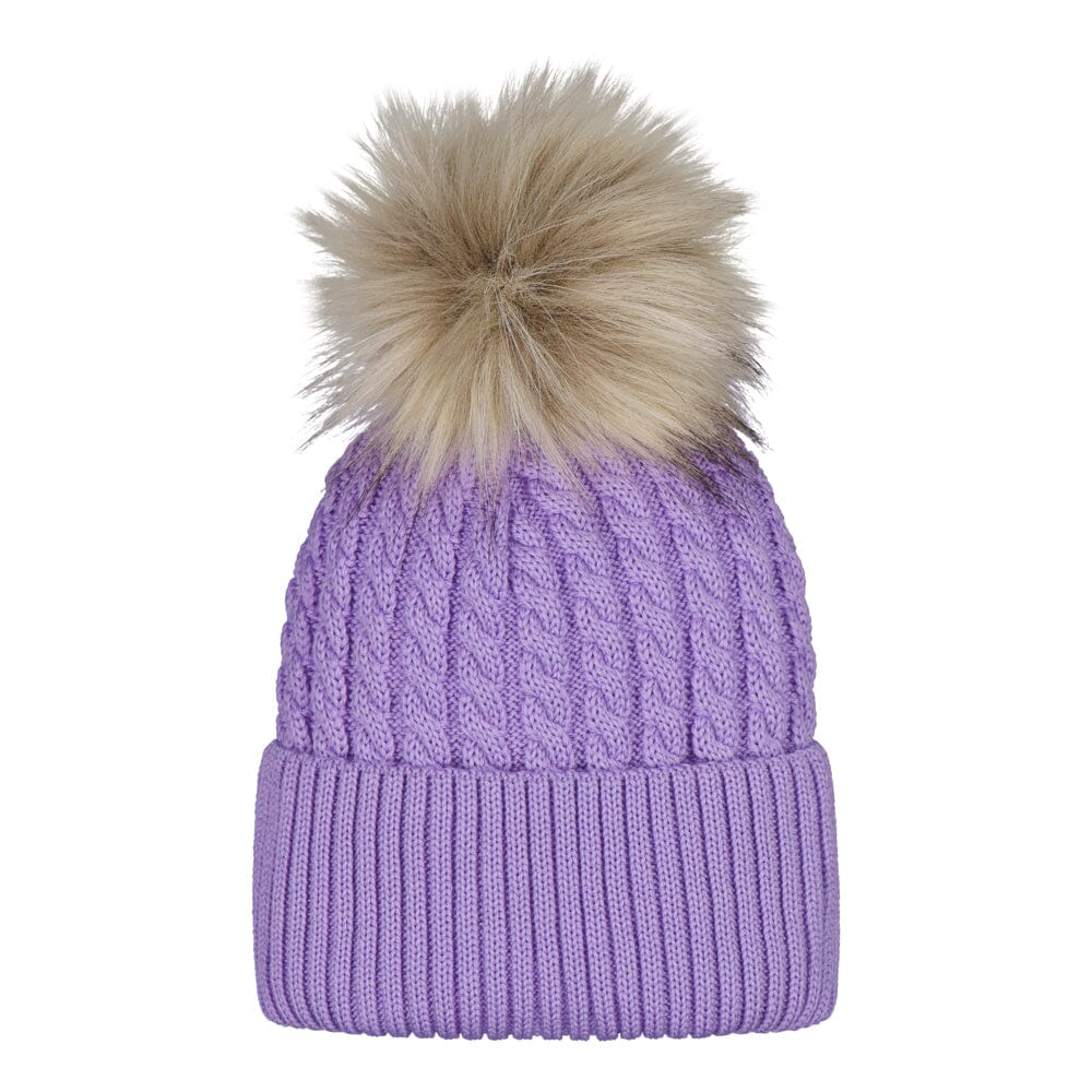 Metsola - cable beanie -palmikkopipo, merinovilla -  icy lilac