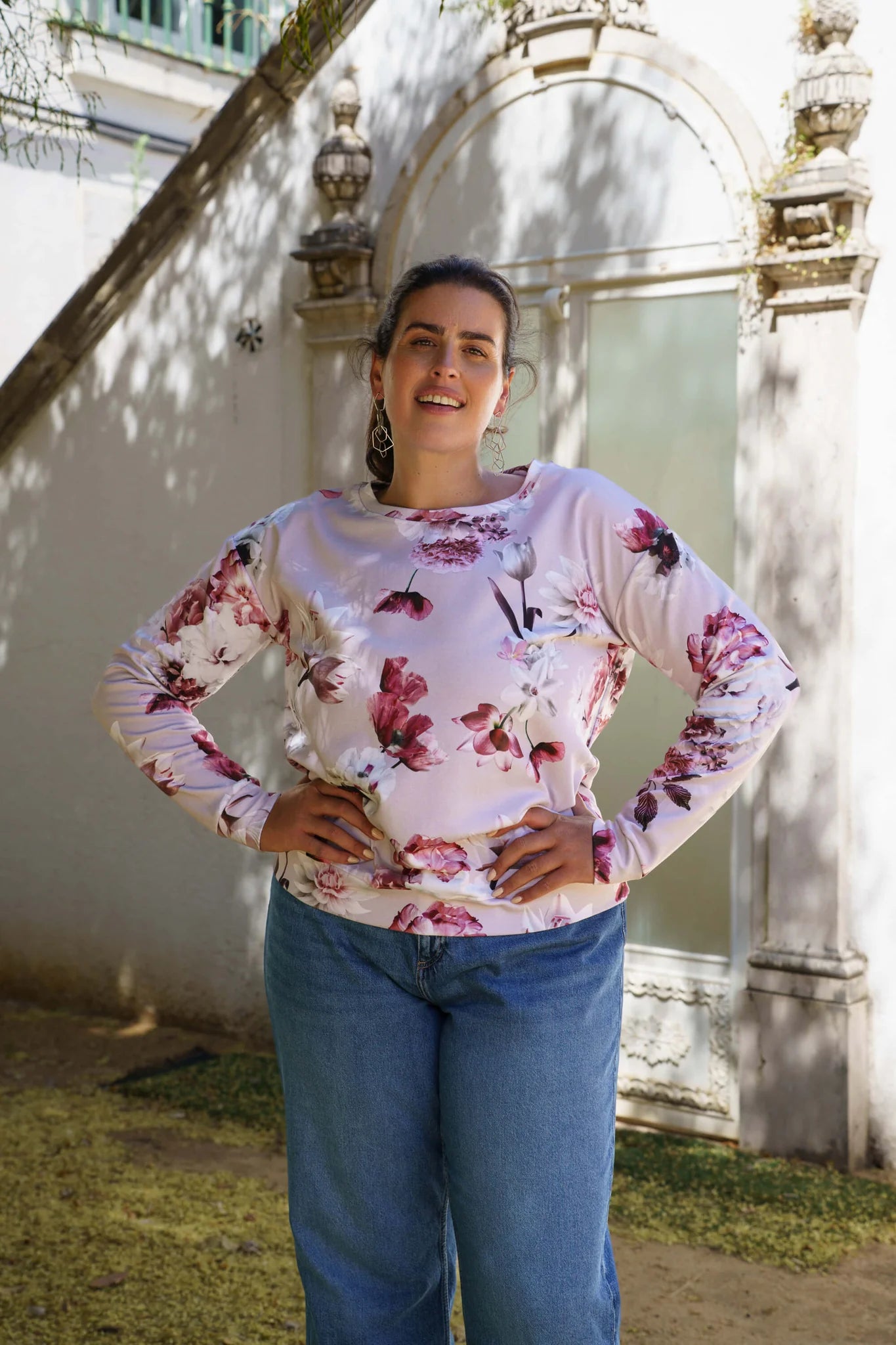 Nakoa - Casual Chic Print Shirt, Pink Poppies